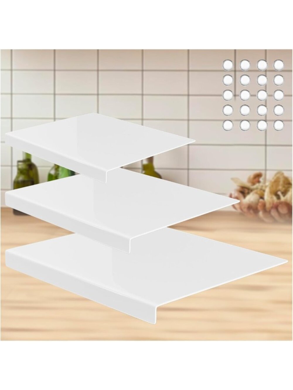 3-Piece Non-Slip Acrylic Cutting Board Set, Durable Kitchen Countertop
